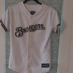 Ryan Braun Brewers White Jersey with Black and Gold Accents